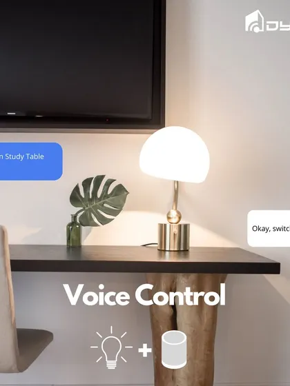 Enjoy effortless voice control in your workspace. A simple command to your smart assistant switches on the study table lamp, helping you focus without interruption.