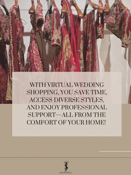 With virtual wedding shopping, you save time, access diverse styles, and enjoy professional support, all from the comfort of your home. Let's shop smarter, not harder.