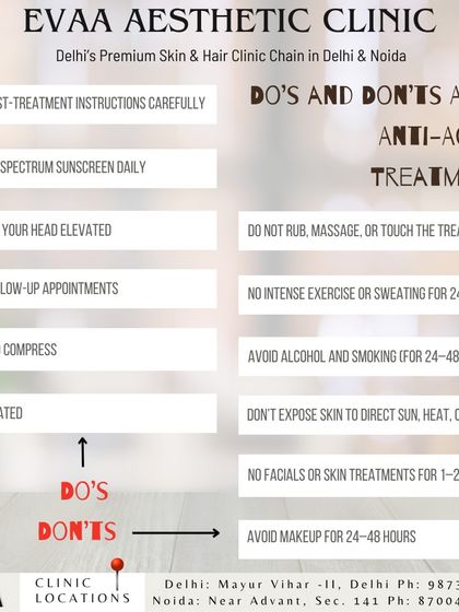 A comprehensive guide to the do's and don'ts after general anti-aging treatments. Following these instructions carefully is key to achieving the best possible results and ensuring a smooth recovery.