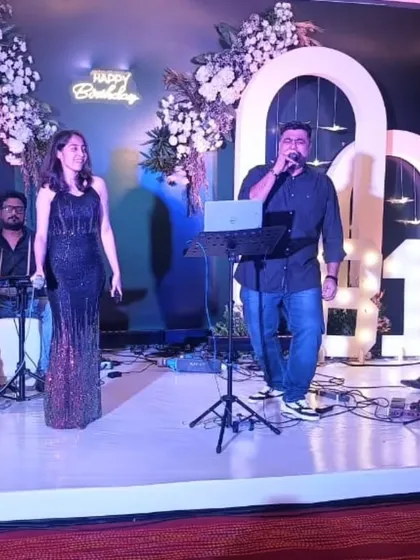 Here is our versatile live band in action at a birthday party. We feature a dynamic mix of male and female vocalists, backed by professional keyboardists, guitarists, and drummers, ready to perform Bollywood hits and classic tunes to suit your event's mood.