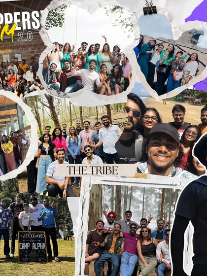 A collage celebrating "Trippers Jam 2.0" and "The Tribe." This is a scrapbook of our core memories, filled with the joy, laughter, and connections that define our community.