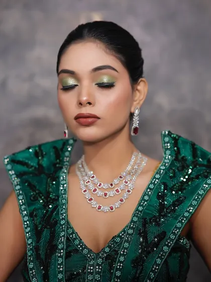 Another view of the eye makeup, showing the precision and artistry involved.