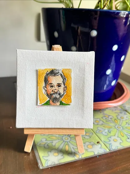 A mini watercolour portrait of my brother-in-law, Mehul. His calm, "we will figure it out" energy is always so reassuring.