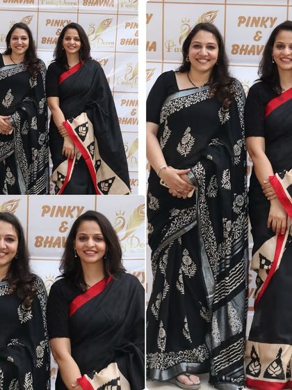 We, Pinky and Bhavna, at a student graduation event. We are incredibly proud to guide and mentor so many talented women on their artistic journey.