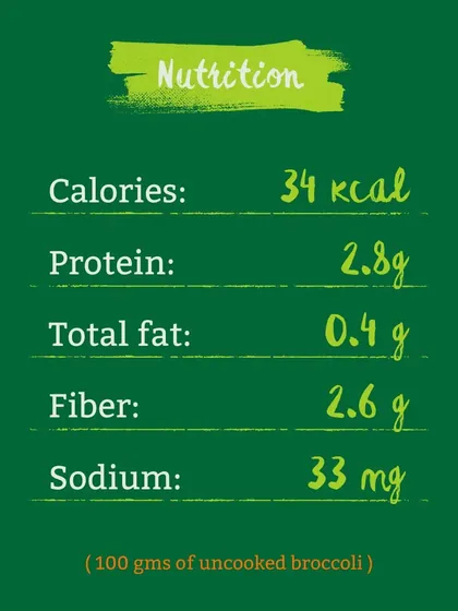 This chart shows the nutritional breakdown for 100 grams of uncooked broccoli, giving you an idea of the health benefits packed into this vegetable, which are even more concentrated in its microgreen form.