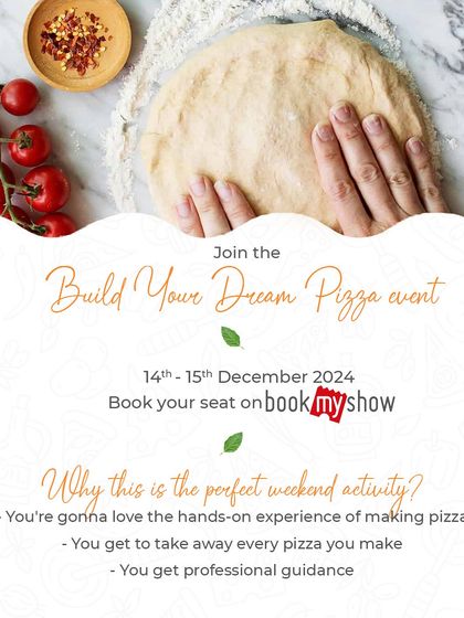 This poster, for one of our December pizza events, shows the simple, fresh ingredients we use. It's all about quality you can taste.