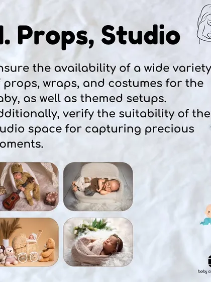 This graphic explains the importance of props and studio suitability. My studio is equipped with a wide variety of props, wraps, and themed setups for your session.