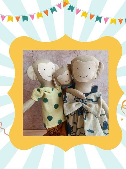 I love featuring handcrafted toys like this adorable family of monkey dolls. They are made with love and are perfect for imaginative play.