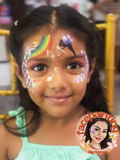 A full-face fairy design for a little girl who believes in magic.