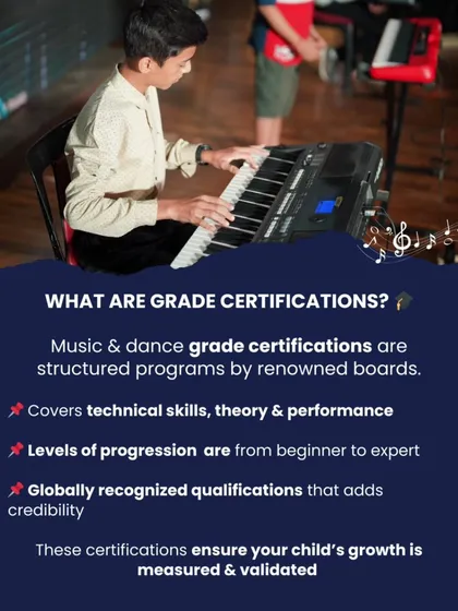 What are grade certifications? They are structured programs by renowned boards that cover technical skills, theory, and performance, providing globally recognized qualifications.