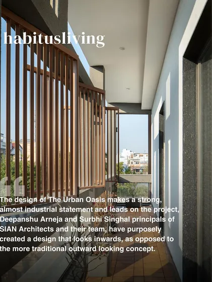 A quote from the Habitus Living article, explaining our intention to create a design that looks inward, as opposed to the more traditional outward-looking concept.