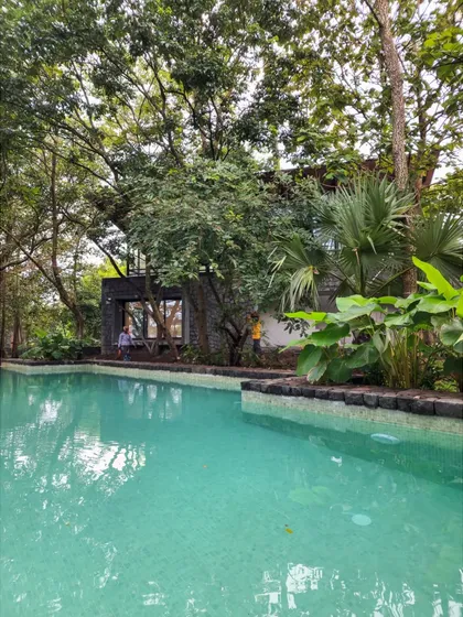 Water, sun, and plant life. The essential elements of our homes, captured here at 'Villa 16' in Alibaug.