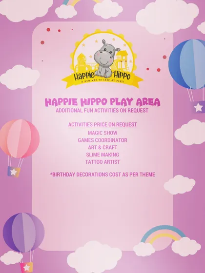 Looking for more entertainment? We can arrange a magic show, games coordinator, art and craft activities, a tattoo artist, and more to complete your party.