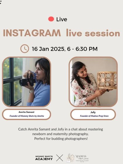 An announcement for an Instagram Live session with a prop store founder.