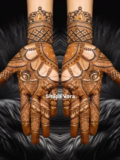 The same beautiful design presented against a dark, textured background to highlight the intricate details.