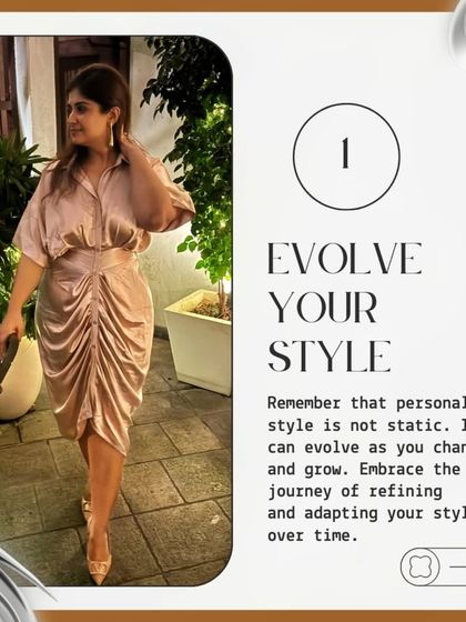 A graphic encouraging clients to evolve their style as they grow and change.