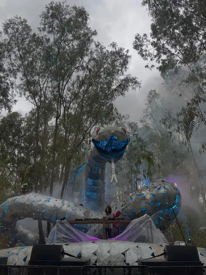 On stage at the Echoes of Earth festival. Playing for a massive crowd in a unique setting like this is an unforgettable experience. I'm comfortable on large festival stages and delivering a powerful set.