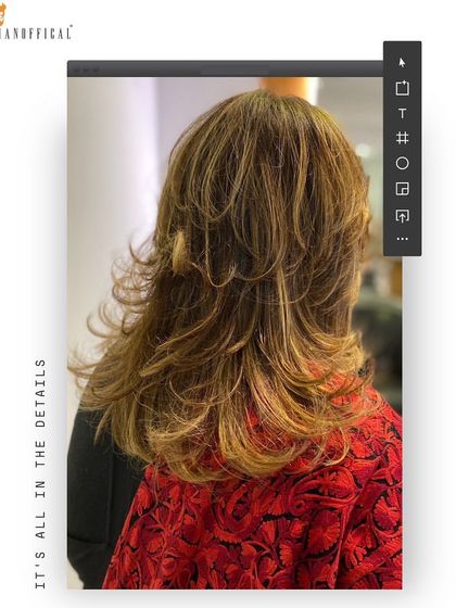 Another shot of this beautifully layered haircut. The style is versatile and can be worn smooth or with more texture for a different vibe.