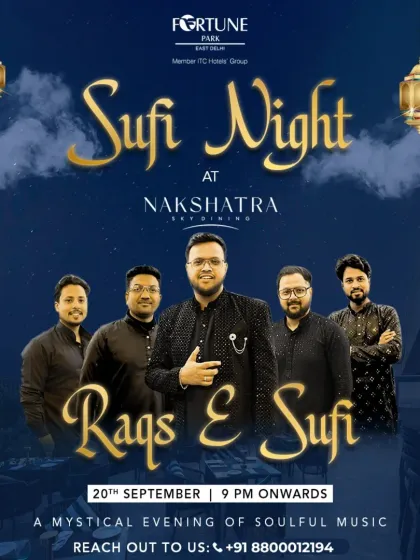 We regularly host special events like Sufi Nights at Nakshatra, transforming the rooftop into a mystical space with soulful music under the stars.