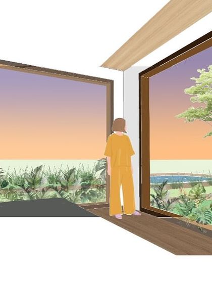 Another render from our upcoming bungalow project. We use these visualizations to explore how natural light will fill the space and to perfect the views from each room.