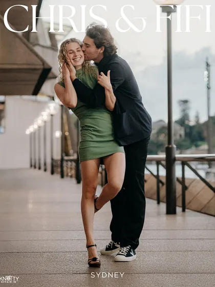 A destination shoot is more than just a location; it's an adventure. With Chris and Fifi in Sydney, we created this magazine-style portrait that captures not just their love, but the iconic energy of the city, turning their pre-wedding photos into timeless art.