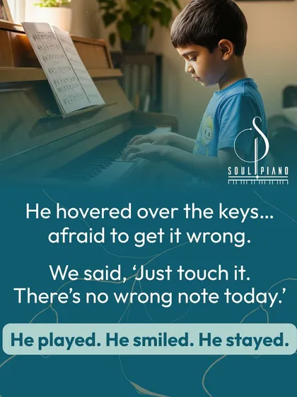 This is the heart of my teaching philosophy. I create a safe space where there are no "wrong notes," only opportunities to explore and grow. My focus is on turning hesitation into confidence, one gentle nudge at a time.