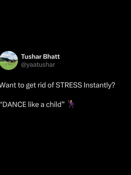 The fastest stress relief technique is to dance like a child. Don't worry about how you look, just move for joy. Stress gets stuck in the body, and dancing shakes it loose, releasing happy chemicals and reminding your soul what freedom feels like.