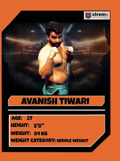 Fighter Profile: Avanish Tiwari, a 27-year-old fighter competing in the Middleweight division.