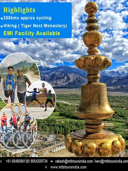 Our Bhutan tour includes approximately 250kms of cycling and a memorable hike to the Tiger's Nest Monastery. We also offer easy EMI facilities for booking.