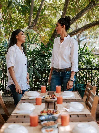 My co-founder Mahalakshmi and I sharing a meal at Natureville. Every person who walks through our doors adds to this journey, and we cherish the opportunity to create, learn, and grow here every day.