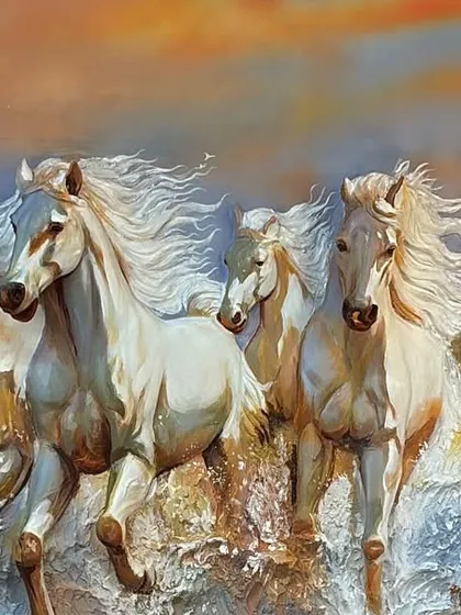 This is a detailed shot of another one of my 7 Horses murals, focusing on the power and grace of their movement through the water.