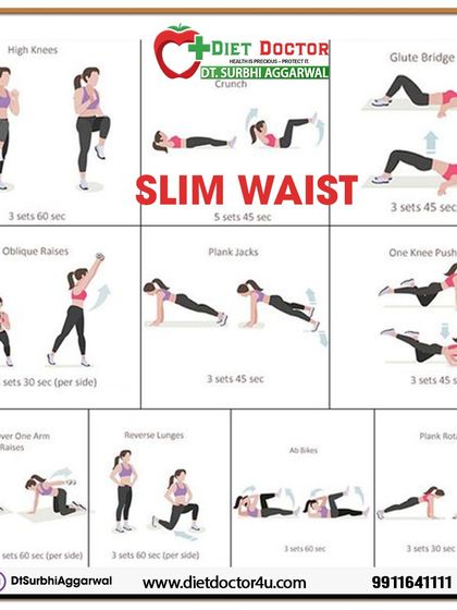 This is a great workout routine for achieving a slim waist. It combines various exercises like oblique raises, plank jacks, and reverse lunges to target your core from all angles.