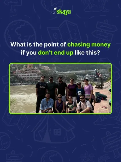 This is what it's all about. The point of chasing money is to end up making memories like these with new friends who feel like old ones. This is a real group from our Rishikesh retreat, finding their happy place.