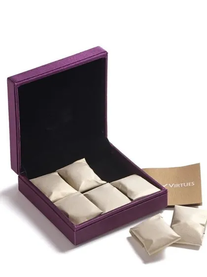 Each stone in the 'Box of Virtues' is individually wrapped, making the unboxing a mindful moment in itself. The satin-lined box can be treasured for years to come.