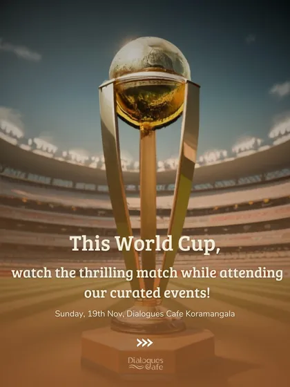 An announcement that we'll be screening the Cricket World Cup Final, so you can cheer for the team while enjoying our other curated events.