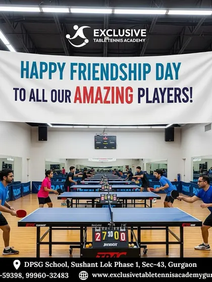 This is what our academy looks like in full swing. With multiple tables busy with players of all ages, we foster a community built on friendship and a shared passion for table tennis.