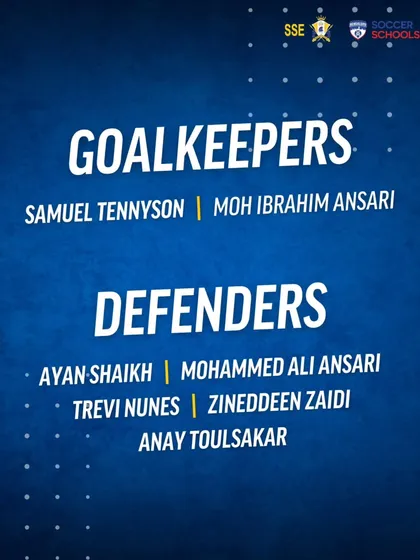 The goalkeepers and defenders of our U15 AIFF Youth League squad. A strong defensive unit is the backbone of any successful tournament campaign.