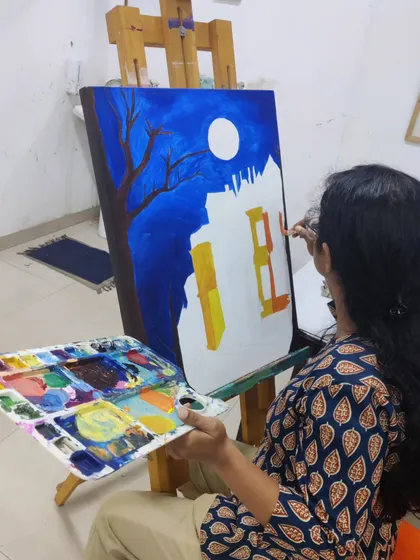This extensive series follows a student's journey in creating a complex night-time city scene using a knife painting technique, from a blank canvas to a finished masterpiece.