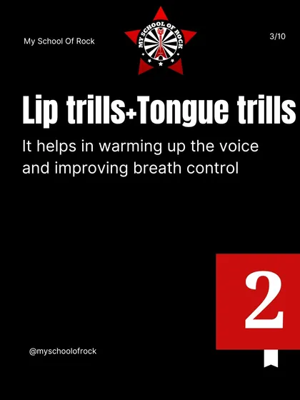 Vocal Exercise 2: Lip and Tongue Trills. These exercises are great for warming up your voice and improving breath control, which is essential for any singer.