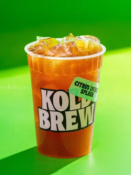 A citrus lychee splash iced tea, a refreshing and unique flavor combination.