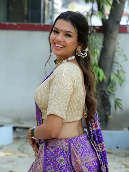 A happy, smiling shot from my Kankotri ceremony. It’s all about feeling confident and radiant in your own skin.