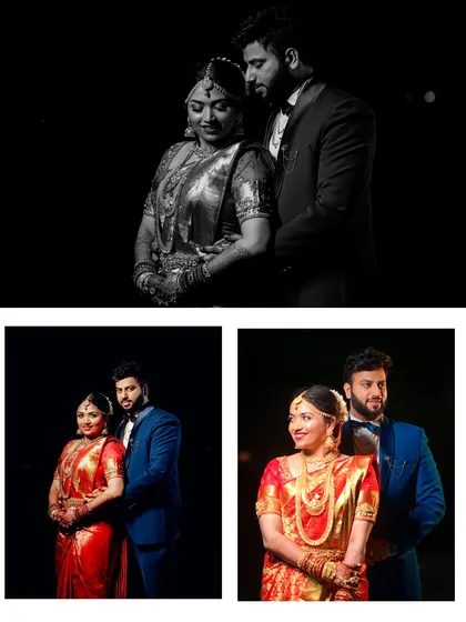 A collection of artistic portraits of the couple on their wedding day. I use dramatic black and white and color shots to create a timeless and elegant wedding album.