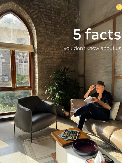 "5 facts you don't know about us." A candid shot of Puran Kumar relaxing in The Loft, inviting our audience to get to know us better.
