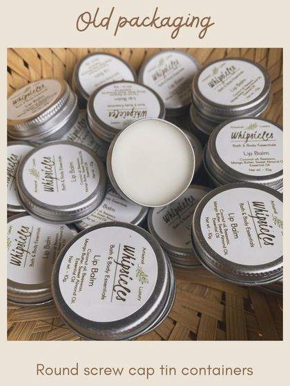 A look back at our old round screw-cap tin containers for lip balm. We're always evolving based on what works best for you.