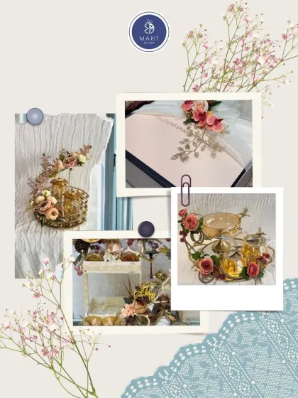 A collage showcasing some of my most loved luxury packaging styles. From gilded trays to elegant boxes, every gift is wrapped with love and designed to make memories last.