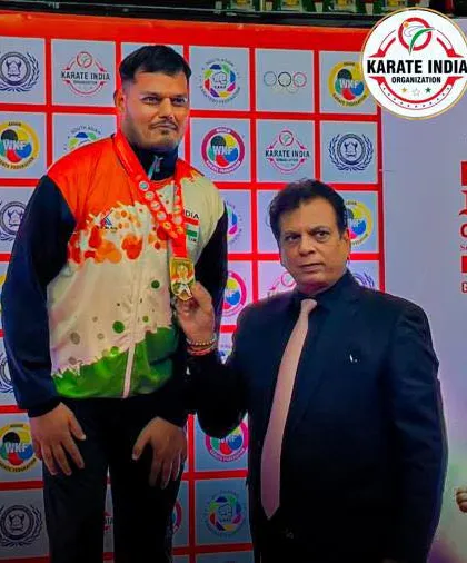 A landmark achievement for Indian Para Karate. I am with Mr. Tarun Sharma, who won a Gold Medal at the 4th Asian Para Karate Championship in Tashkent, Uzbekistan. We backed his victory with a cash award of ₹1,51,000.