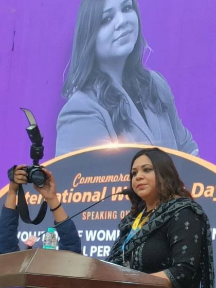 A close-up shot from my speech at the Constitutional Club of India. I spoke on the evolution of women's rights from a legal perspective, emphasizing the need for continued progress.