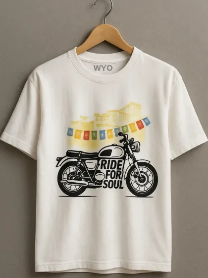 For all the bikers out there, I have a special collection of rider-themed t-shirts. This "Ride for Soul" design captures the spirit of the open road, printed on a comfortable white tee.