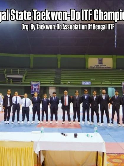 The official team lineup of coaches and officials at the 5th Bengal State Taekwon-Do ITF Championship.