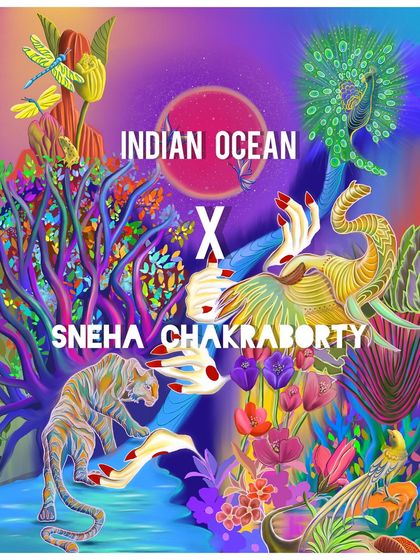 This is the official artwork for my NFT collaboration with the band Indian Ocean. It shows how my art can be integrated with music and branding for unique digital projects.